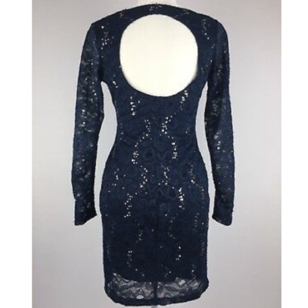 Ruby Rox Blue Lace Sequin Dress - Picture 3 of 6